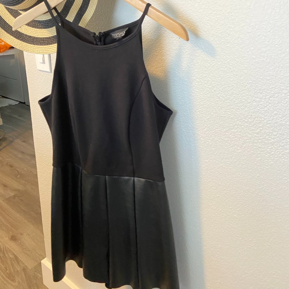 TOPSHOP womens 6  lil black one piece short tank dress